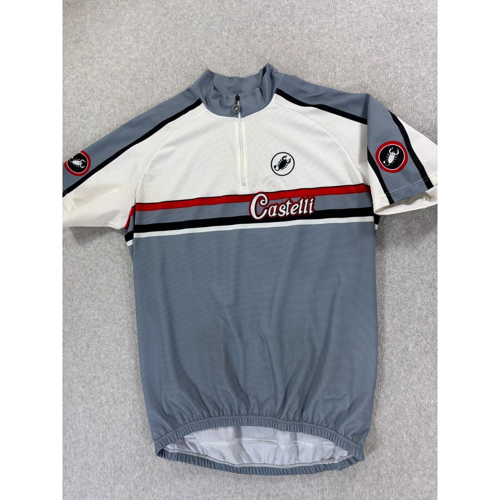 Castelli 1/4 Zip Short Sleeve Cycling Jersey (Men's 2XL) Gray‎